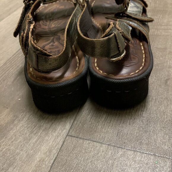 Womens BORN Neda Metallic Leather‎ Chunky Platform Strap Sandals - Picture 5 of 7